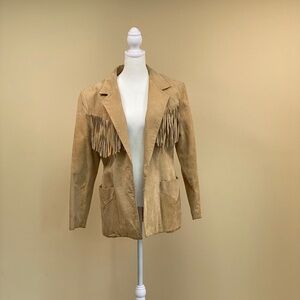 Scully 90's vintage tan fringe fitted blazer size 10 (runs small)